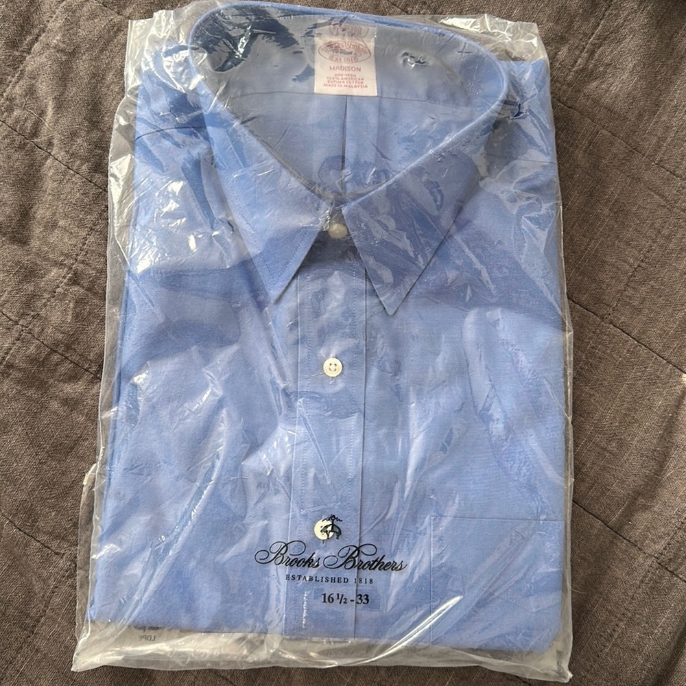 Brooks Brothers blue dress shirt. Size 16.5